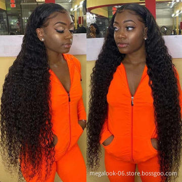 T Part Deep Wave Lace Front Human Hair Wigs Brazilian Lace Part Wigs Transparent Lace Wigs